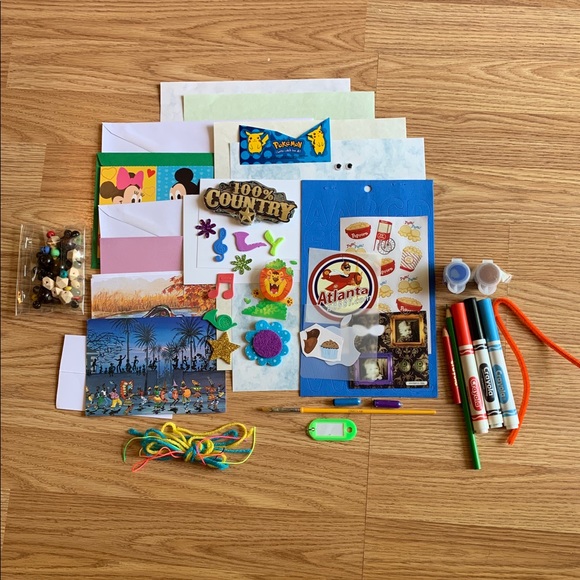 ART FUN pack Set supplies BAG Paper paint sticker kids - Picture 9 of 9